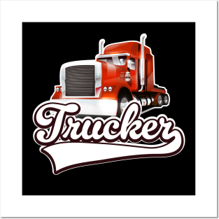 Trucker Logo Posters and Art